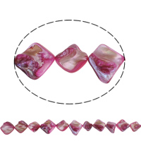 Dyed Shell Beads, Freshwater Shell, Rhombus, fuchsia - Approx 1mm Approx 14.5 Inch, Approx 