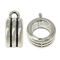 Zinc Alloy Bail Beads, Rondelle, silver color plated, blacken Approx 7mm, 2mm 