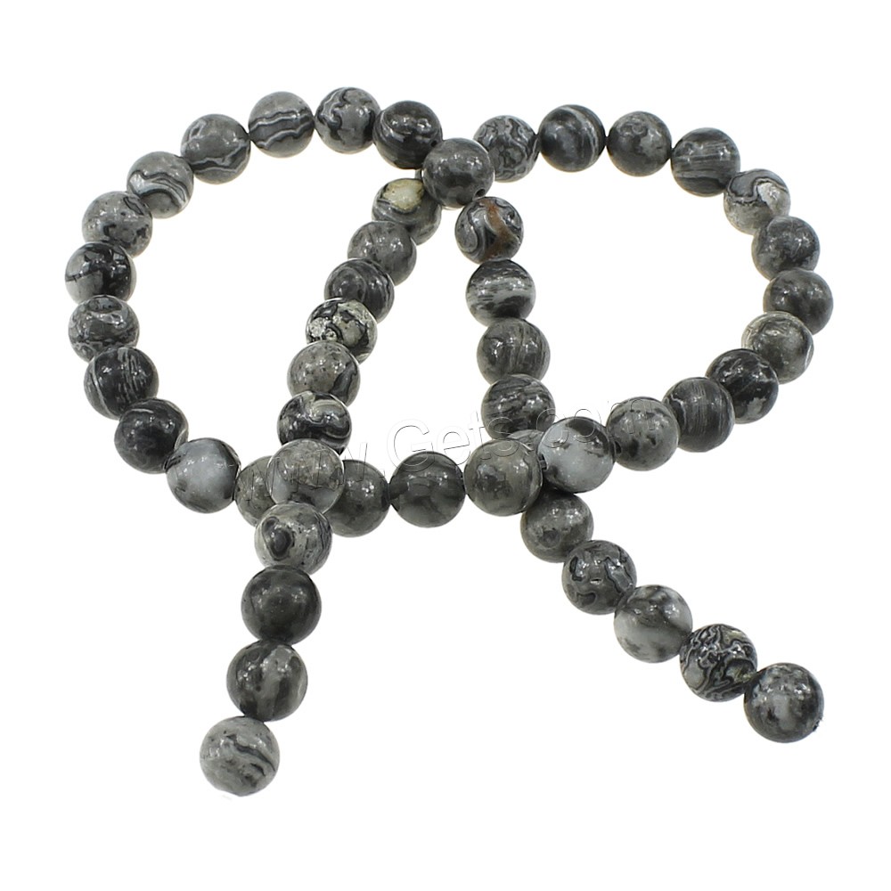 Map Stone Beads, Round, natural, different size for choice, Length:Approx 15 Inch, Sold By Strand