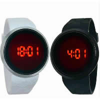 LED Armbanduhr, Silikon, mit Zinklegierung Zifferblatt, plattiert, unisex & Touch-screen, keine, 44mm, Länge:ca. 9.4 ZollInch, verkauft von PC