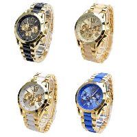 Bracelets de montre pour femmes, silicone, avec cadran en alliage de zinc & verre, Placage de couleur d'or, unisexe, plus de couleurs à choisir Environ 9.4 pouce, Vendu par PC
