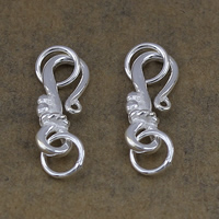 Sterling Silver Hook and Eye Clasp, 925 Sterling Silver, plated Approx 4mm 