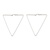 Stainless Steel Hoop Earring, Triangle, original color 