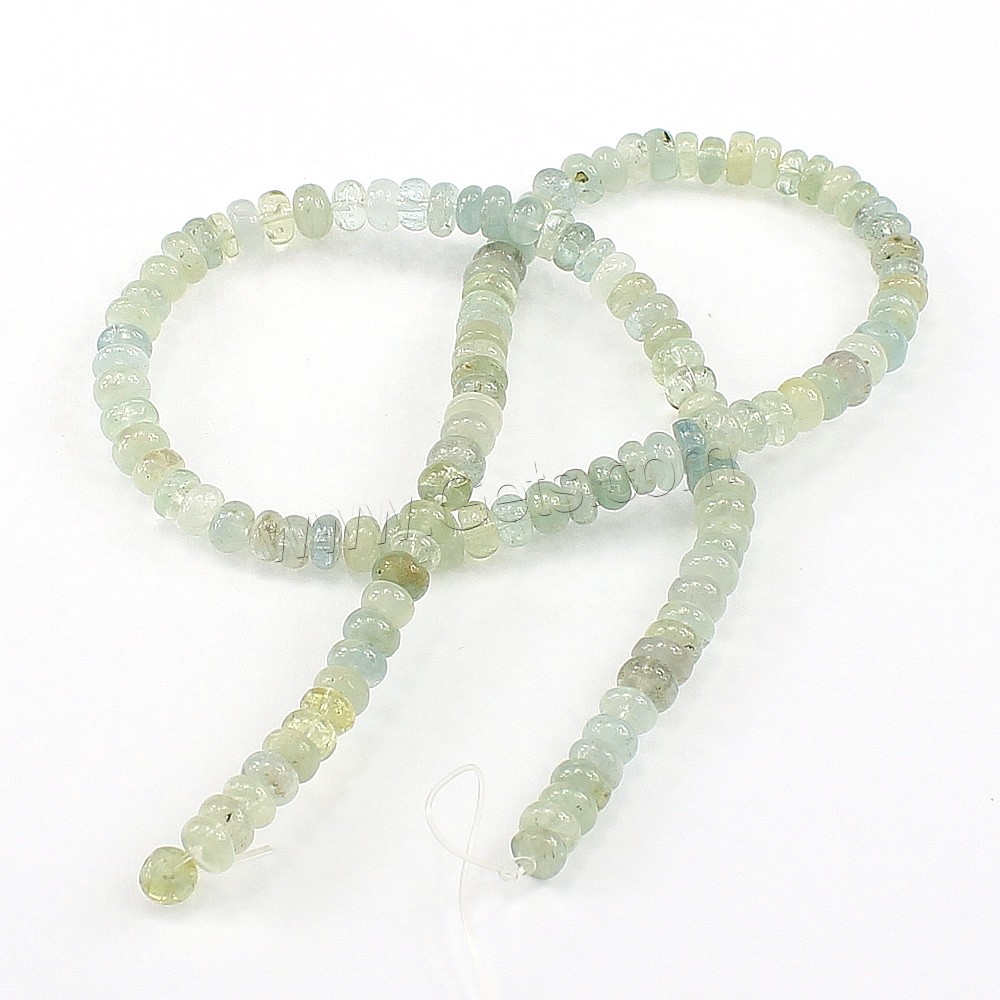 Aquamarine Beads, Rondelle, natural, March Birthstone & different size for choice, Hole:Approx 1mm, Sold By Strand