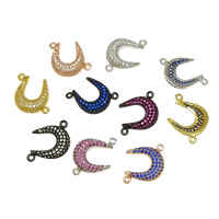 Cubic Zirconia Micro Pave Brass Connector, Horseshoes, plated, micro pave cubic zirconia & 1/1 loop Approx 1mm 