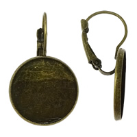 Brass Lever Back Earring Blank, plated Inner Approx 18mm 