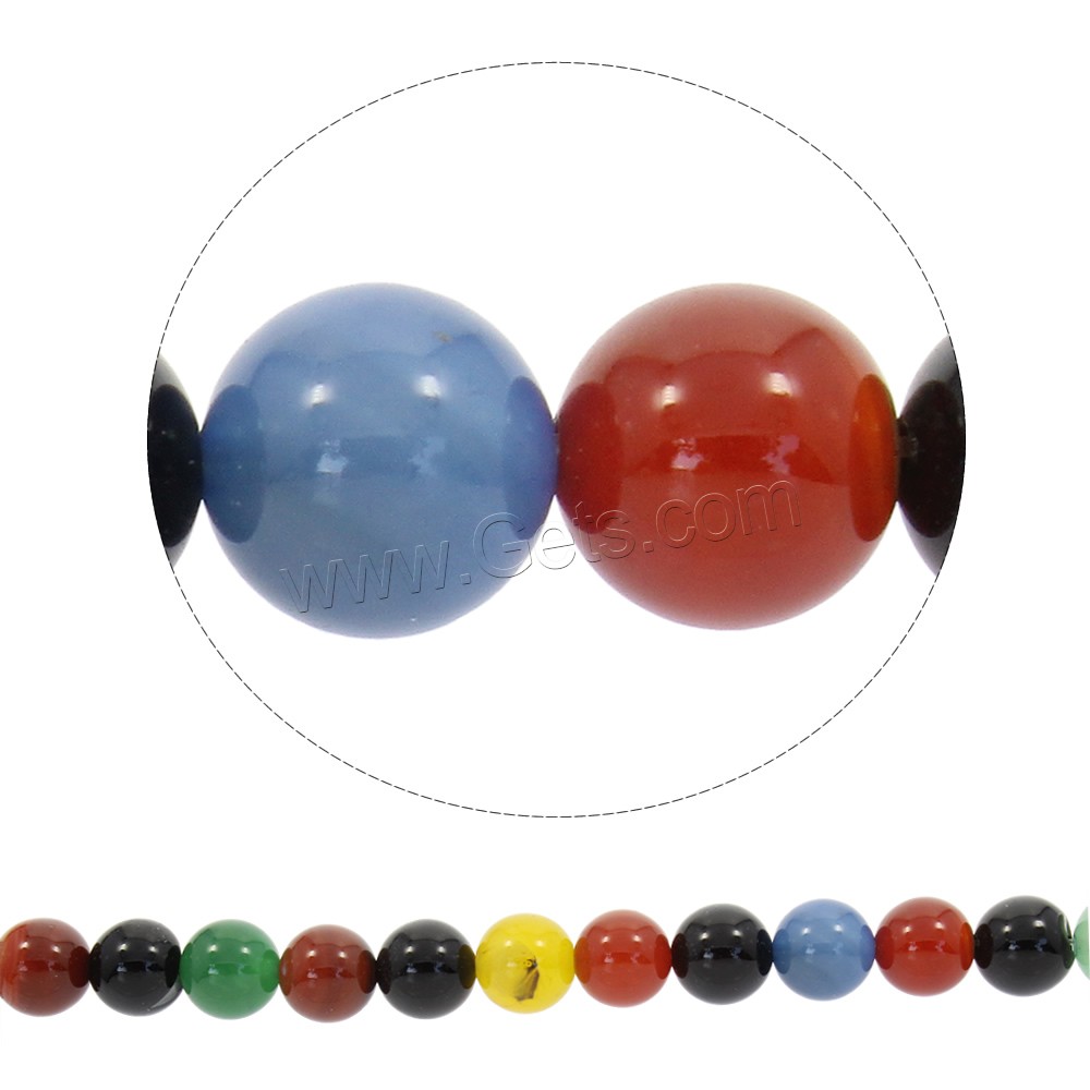 Natürliche Regenbogen Achat Perlen, rund, synthetisch, verschiedene Größen vorhanden, Bohrung:ca. 1mm, Länge:ca. 19 ZollInch, verkauft von Strang