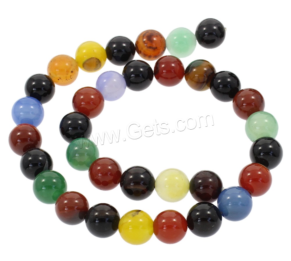 Natürliche Regenbogen Achat Perlen, rund, synthetisch, verschiedene Größen vorhanden, Bohrung:ca. 1mm, Länge:ca. 19 ZollInch, verkauft von Strang