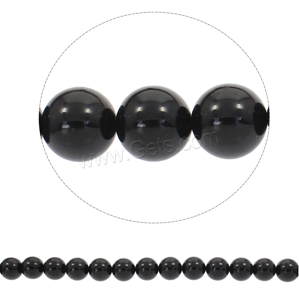 Natural Black Agate Beads, Round, synthetic, different size for choice, Hole:Approx 1mm, Length:Approx 15 Inch, Sold By Strand