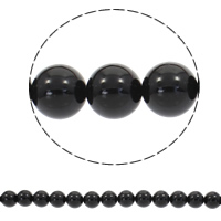 Natural Black Agate Beads, Round, synthetic Approx 1mm Approx 15 Inch 