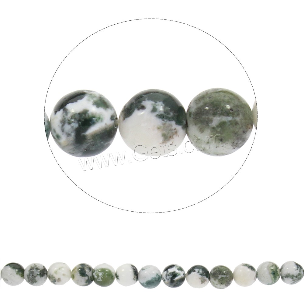 Natural Tree Agate Beads, Round, synthetic, different size for choice, Hole:Approx 1mm, Length:Approx 15 Inch, Sold By Strand