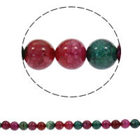 Turmalin Farbe Achat Perle, rund, synthetisch, verschiedene Größen vorhanden, Bohrung:ca. 1mm, Länge:ca. 15.5 ZollInch, verkauft von Strang