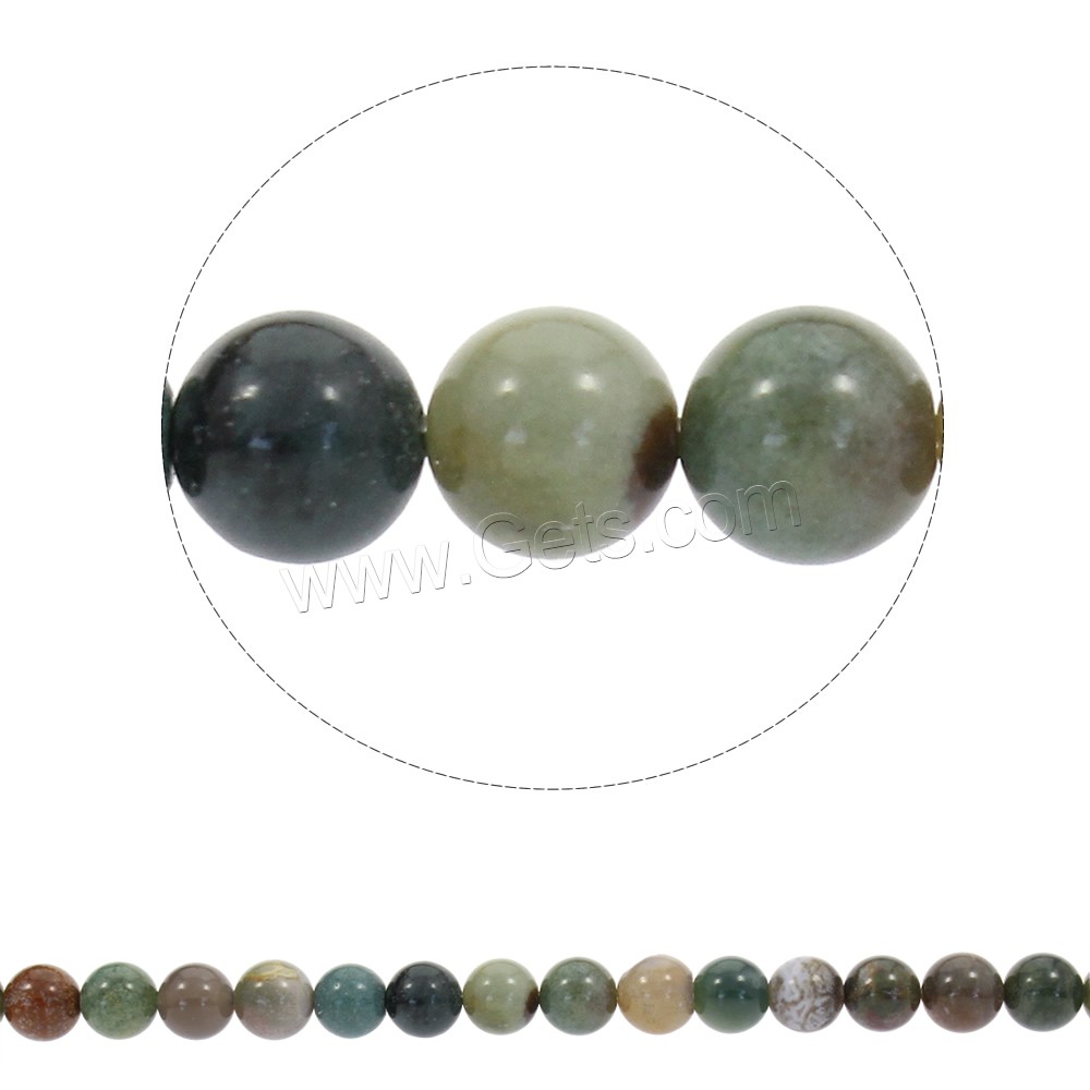 Natürliche Indian Achat Perlen, Indischer Achat, rund, synthetisch, verschiedene Größen vorhanden, Bohrung:ca. 1mm, Länge:ca. 15 ZollInch, verkauft von Strang
