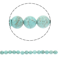Synthetic Turquoise Beads, Round blue Approx 1mm Approx 15.5 Inch 