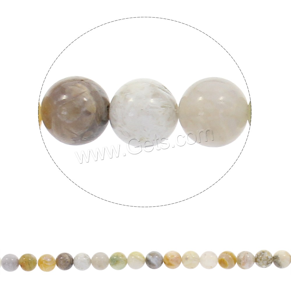 Natürlichen Bambus Achat Perlen, rund, synthetisch, verschiedene Größen vorhanden, Bohrung:ca. 1mm, Länge:ca. 15.5 ZollInch, verkauft von Strang