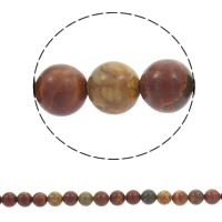 Picasso Jaspis  Perlen, rund, synthetisch, verschiedene Größen vorhanden, Bohrung:ca. 1mm, Länge:ca. 16 ZollInch, verkauft von Strang