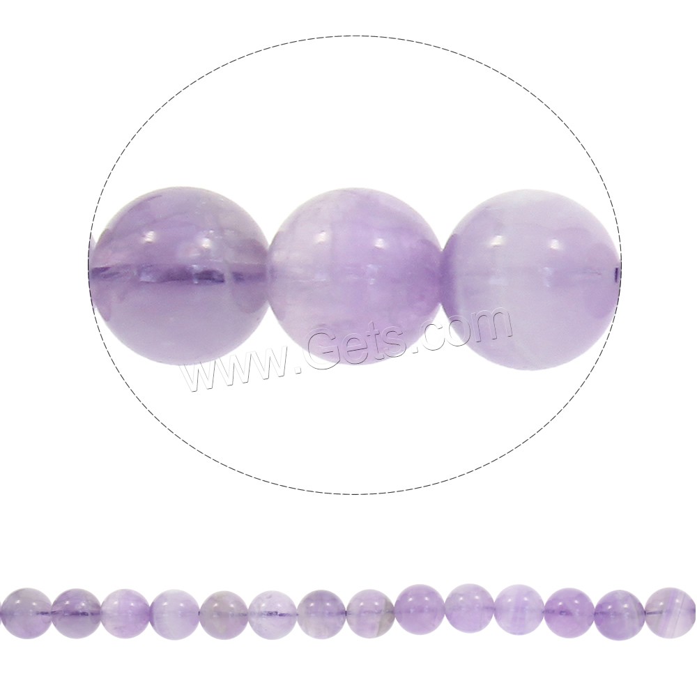 Natural Amethyst Beads, Round, synthetic, February Birthstone & different size for choice, Hole:Approx 1mm, Length:Approx 15.5 Inch, Sold By Strand