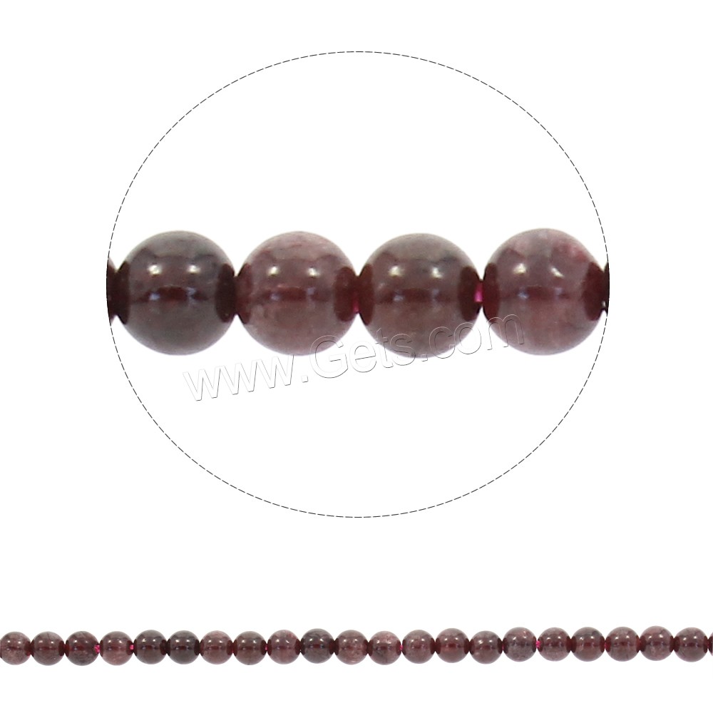 Perles en pierre grenat naturelles, Rond, synthétique, Janvier Birthstone & normes différentes pour le choix, Trou:Environ 1mm, Longueur:Environ 15 pouce, Vendu par brin