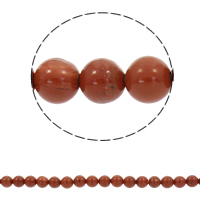 Rote Jaspis Perle, Roter Jaspis, rund, synthetisch, verschiedene Größen vorhanden, Bohrung:ca. 1mm, Länge:ca. 15 ZollInch, verkauft von Strang