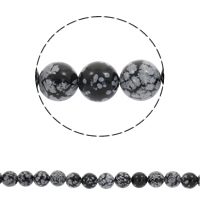 Snowflake Obsidian Bead, Round, synthetic Approx 1mm Approx 15 Inch 