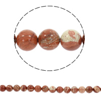 Jaspis Brekzien Perlen, Jaspis Brecciated, rund, synthetisch, verschiedene Größen vorhanden, Bohrung:ca. 1mm, Länge:ca. 15 ZollInch, verkauft von Strang