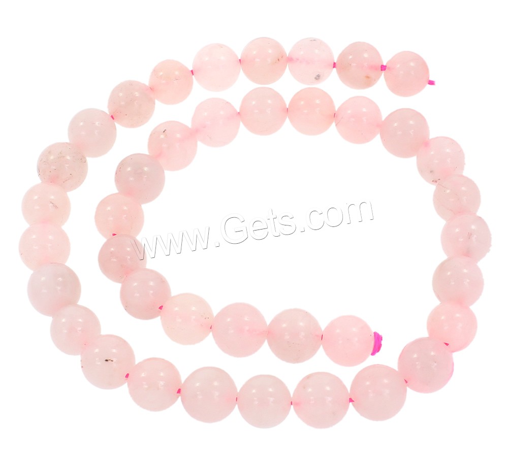 Natürliche Rosenquarz Perlen, rund, synthetisch, verschiedene Größen vorhanden, Bohrung:ca. 1mm, Länge:ca. 15.5 ZollInch, verkauft von Strang