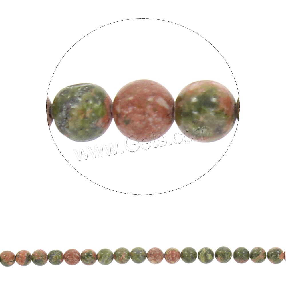 Unakite Beads, Round, synthetic, different size for choice, Hole:Approx 1mm, Length:Approx 15 Inch, Sold By Strand