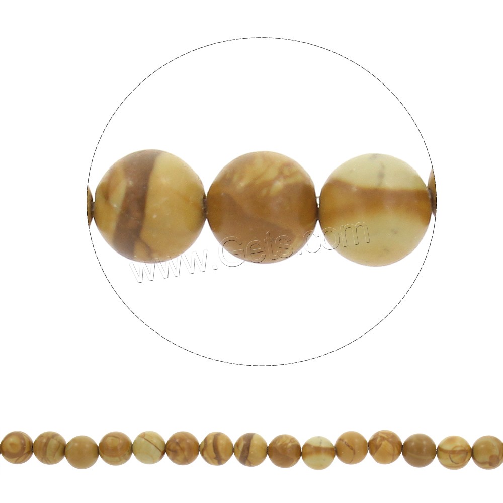 Holzmaserung Stein Perlen, Grain Stein, rund, synthetisch, verschiedene Größen vorhanden, Bohrung:ca. 1mm, Länge:ca. 15.5 ZollInch, verkauft von Strang