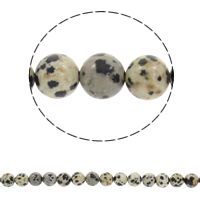 Perles dalmatiens, Dalmate, Rond, synthétique, normes différentes pour le choix Environ 1mm Environ 15 pouce, Vendu par brin
