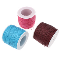Cordón de algodón encerado, con carrete de plástico, más colores para la opción, 1mm, aproximado 80patiospatio/Carrete, Vendido por Carrete