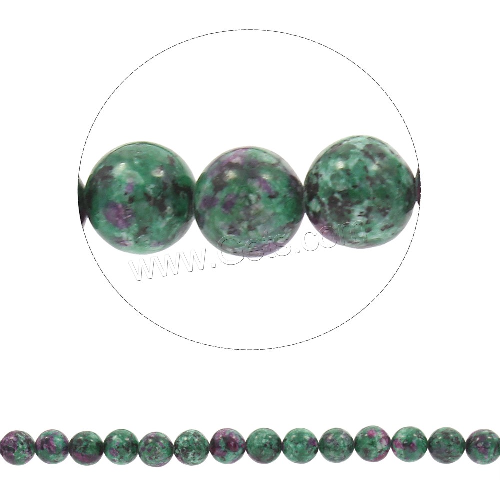 Ruby in Zoisite Beads, Round, different size for choice, Hole:Approx 1mm, Length:Approx 14.5 Inch, Sold By Strand