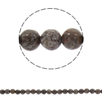 Snowflake Obsidian Bead, Round, synthetic coffee color Approx 1mm Approx 14.5 Inch 