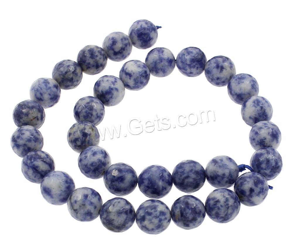 Blue Spot Beads, Round, synthetic, different size for choice & faceted, Hole:Approx 1mm, Length:Approx 15 Inch, Sold By Strand