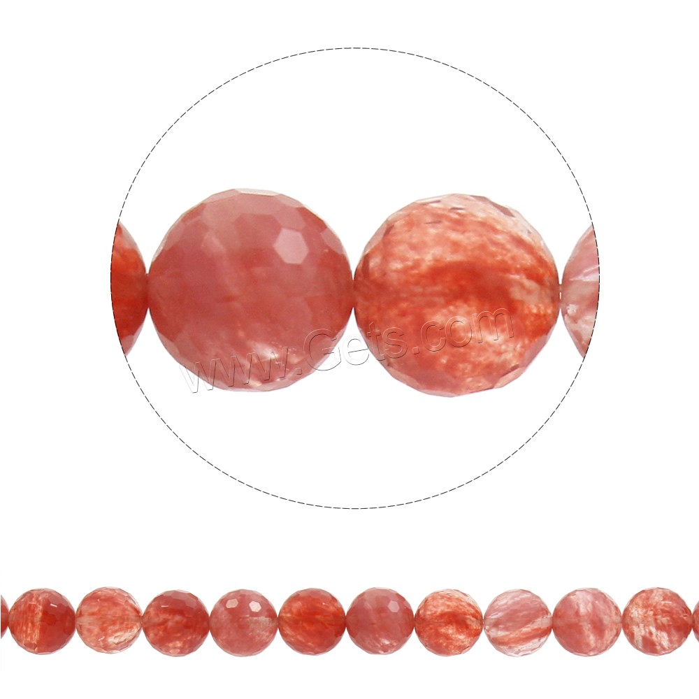 Cherry Quartz Bead, Round, synthetic, different size for choice & faceted, Hole:Approx 1mm, Length:Approx 15 Inch, Sold By Strand