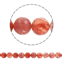 Cherry Quartz Bead, Round, synthetic & faceted Approx 1mm Approx 15 Inch 