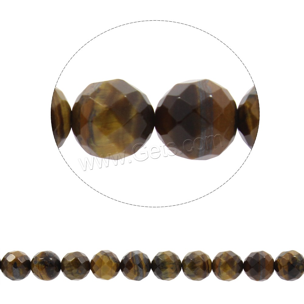 Tiger Eye Beads, Round, synthetic, different size for choice & faceted, Hole:Approx 1mm, Length:Approx 15 Inch, Sold By Strand