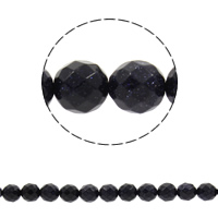 Blue Goldstone Beads, Round, synthetic & faceted Approx 1mm Approx 14.5 Inch 