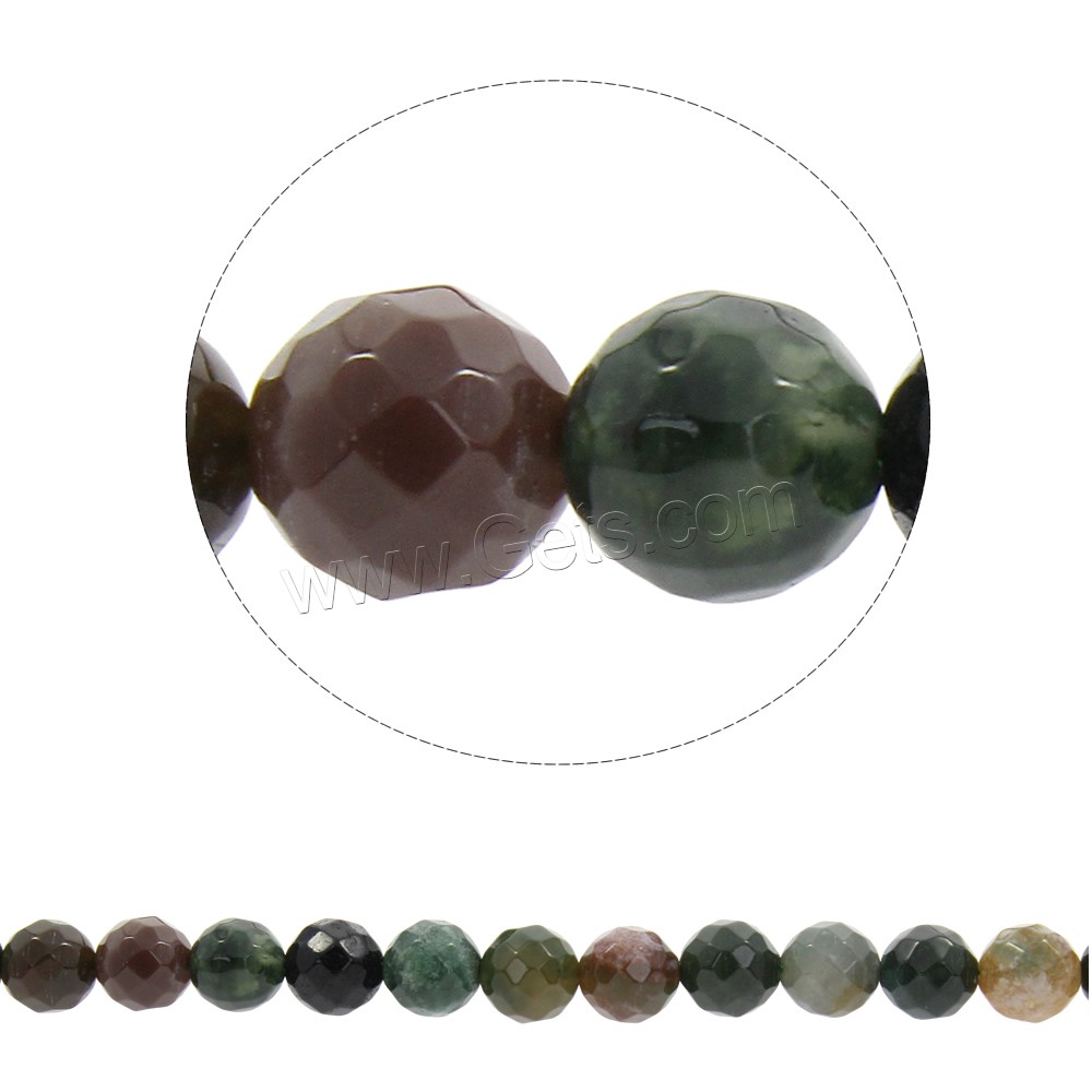Natural Indian Agate Beads, Round, synthetic, different size for choice & faceted, Hole:Approx 1mm, Length:Approx 14.5 Inch, Sold By Strand