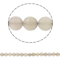 Grauer Achat Perle, rund, synthetisch, verschiedene Größen vorhanden & facettierte, Bohrung:ca. 1mm, Länge:ca. 14.5 ZollInch, verkauft von Strang