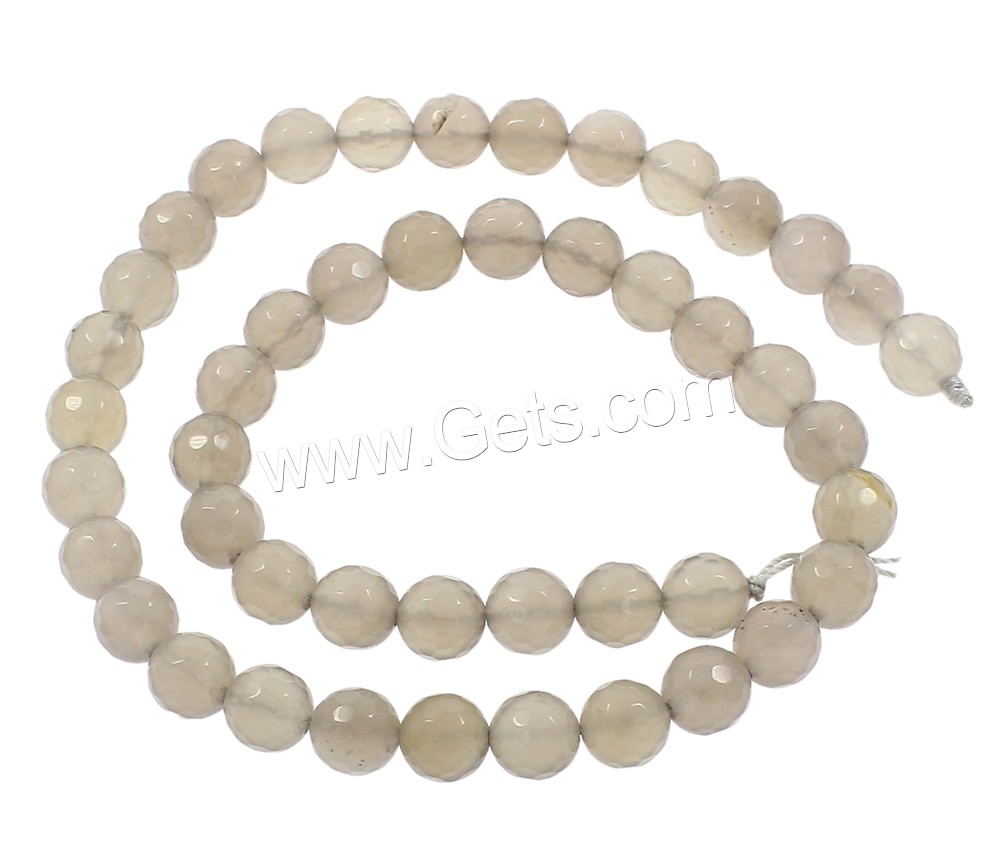 Grey Agate Beads, Round, synthetic, different size for choice & faceted, Hole:Approx 1mm, Length:Approx 14.5 Inch, Sold By Strand