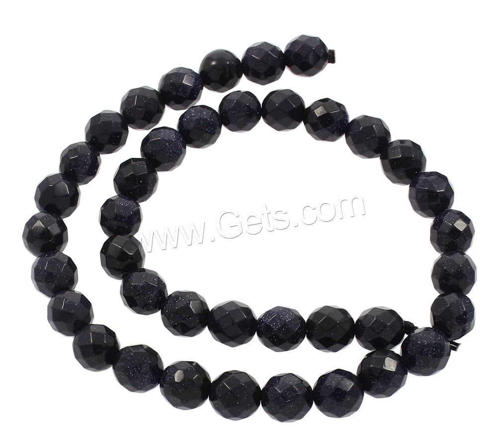 Blue Goldstone Beads, Round, synthetic, different size for choice & faceted, Hole:Approx 1mm, Length:Approx 14.5 Inch, Sold By Strand