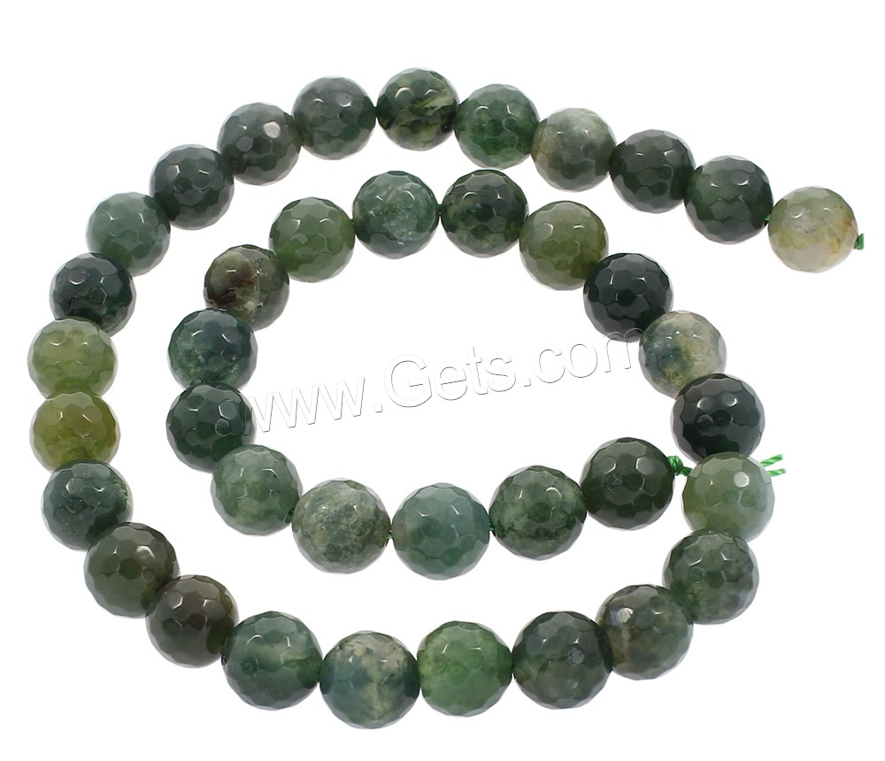 Natural Moss Agate Beads, Round, synthetic, different size for choice & faceted, Hole:Approx 1mm, Length:Approx 15 Inch, Sold By Strand