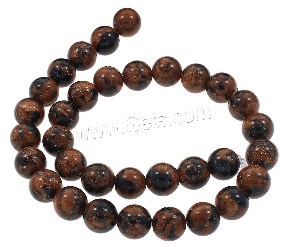 Goldstone Beads, Round, synthetic, different size for choice, Hole:Approx 1mm, Length:Approx 14.5 Inch, Sold By Strand