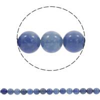 Blauer Aventurin , rund, synthetisch, verschiedene Größen vorhanden, Bohrung:ca. 1mm, Länge:ca. 15.5 ZollInch, verkauft von Strang