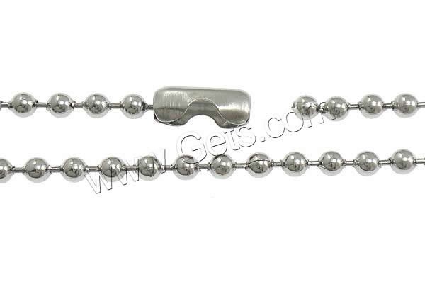 Мода нержавеющей стали ожерелье цепь, нержавеющая сталь, разный размер для выбора & мяч цепь, оригинальный цвет, 23.5дюймовый/Strand, продается Strand