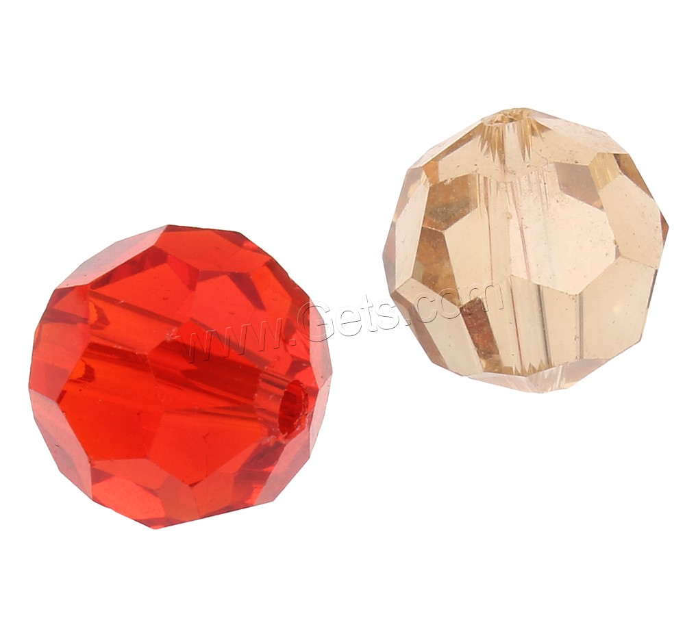 Round Crystal Beads, different size for choice & faceted, mixed colors, Sold By Bag