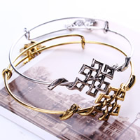 Adjustable Wire Bangle, Zinc Alloy, Chinese Knot, plated, charm bracelet nickel, lead & cadmium free, 35mm, Inner Approx 60mm Approx 7 Inch 