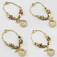 Fashion Watch Bracelet, Zinc Alloy, with Rhinestone Clay Pave & Glass, Chinese movement, gold color plated, for woman & with rhinestone 25mm Approx 7 Inch 