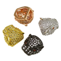 Cubic Zirconia Micro Pave Brass Beads, Leopard, plated, micro pave cubic zirconia Approx  