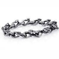 Titanium Steel Bracelet, Snake, for man & blacken, 13mm Approx 8.2 Inch 